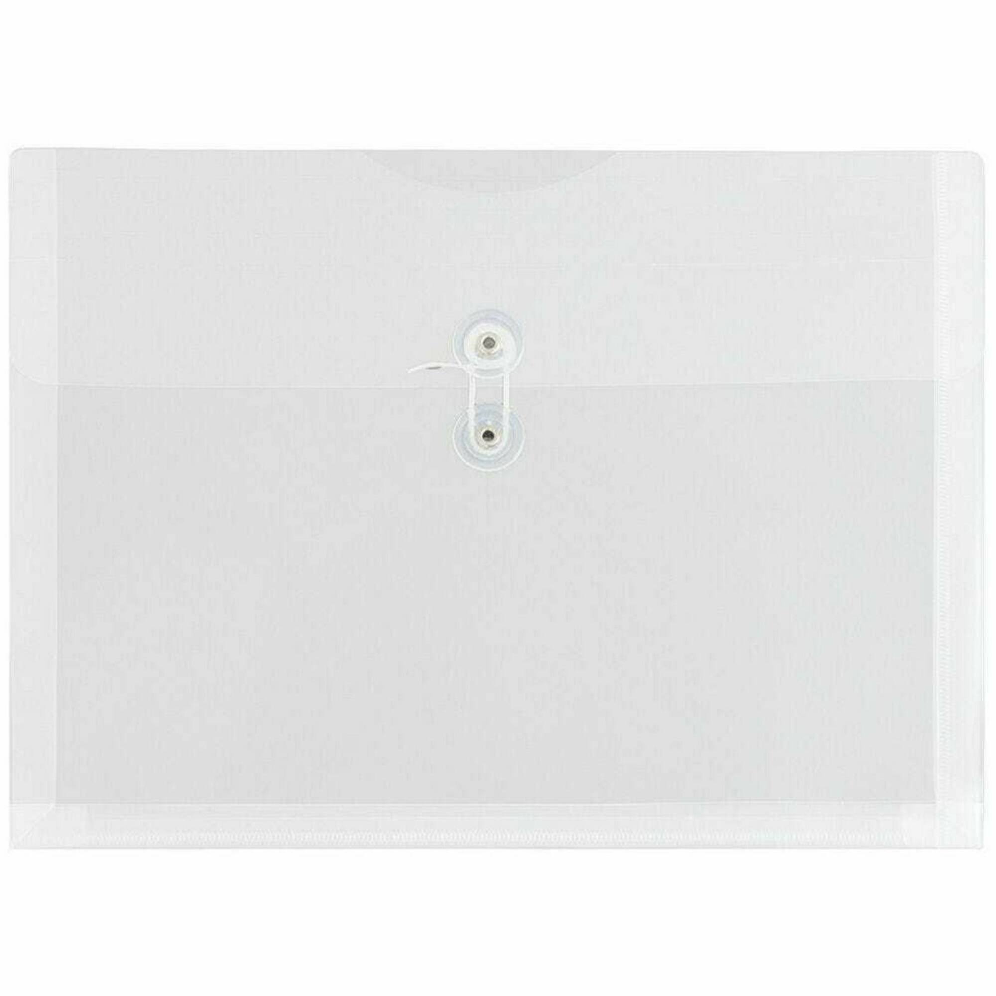 JAM Paper Booklet Plastic Envelopes with Button and String Closure